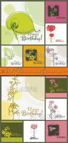 Set of floral backgrounds 4