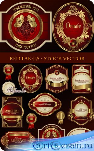 Red labels - Stock Vectors