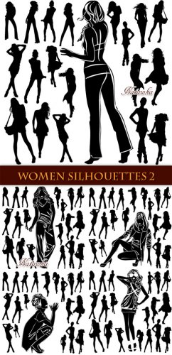 Beautiful Women Silhouettes - Stock Vectors #2