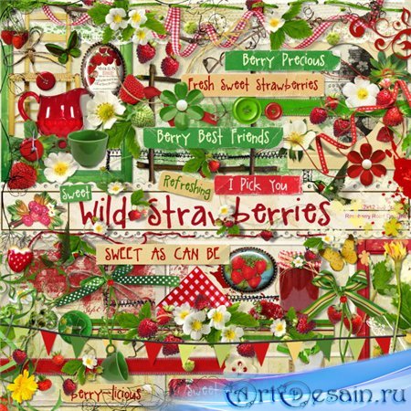 Мини скрап-набор - Wild Strawberries