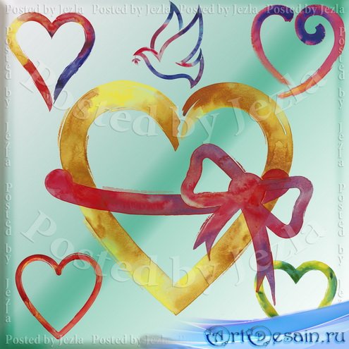 PSD  -   (Watercolor Hearts)