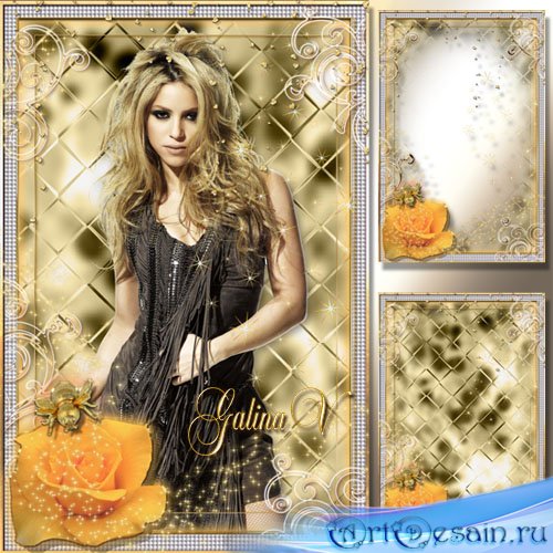 Glamour Frame - Rose and Golden Bug