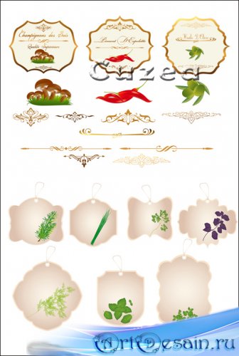 Stickers for foodstuff - vector