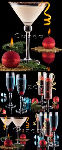 Glasses with New Year's attributes - Stock photo