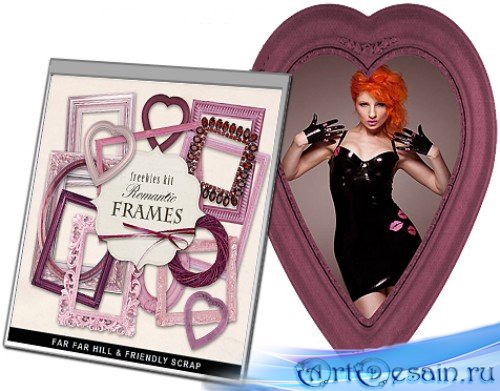 Scrap-kit Romantic Cluster Frames For Valentines Day (PNG)