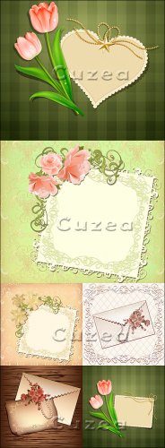     / Vector stock - Vintage letter and tulip