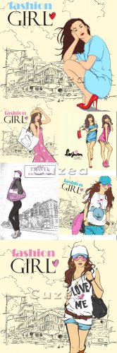 Vector stock -     / Fashion girl in the sity