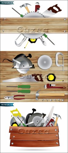    / Construction hardware tools collage in vector