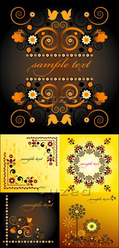   / Backgrounds with flowers in vector