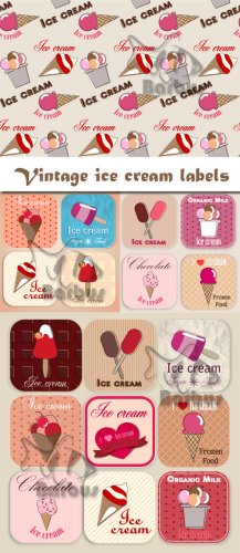 Vintage ice cream labels /     - Vector stoc ...
