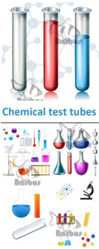 Chemical test tubes /   - vector stock