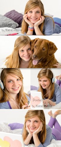       / Girl and Dog- Stock photo
