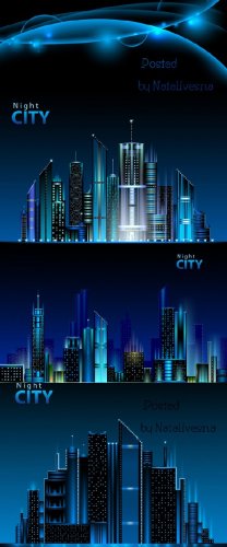     / Night city in Vector