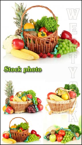     ,    / Vegetables and fruit, a basket of veg ...