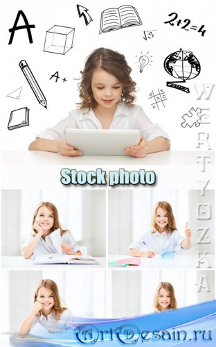    / Girl with the book - Raster clipart