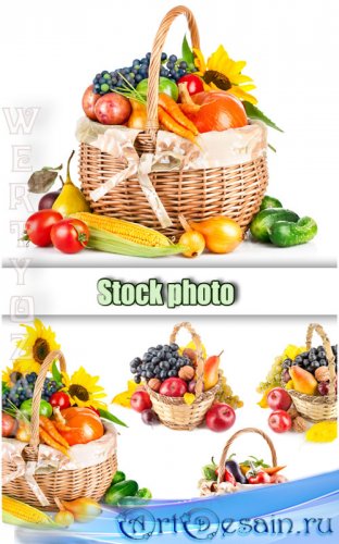      / Basket with vegetables - Raster clipart
