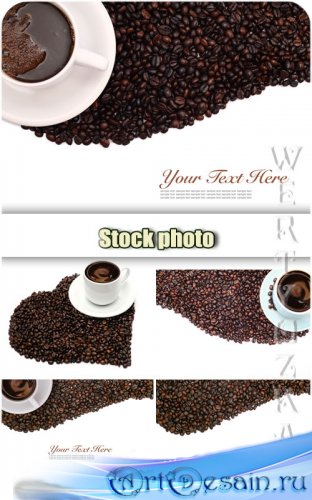 ,     / Coffee heart from coffee beans - Raster cl ...