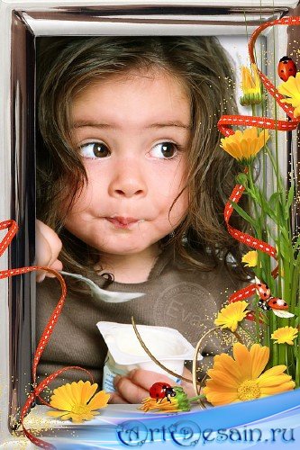  Детская фоторамочка - Цветы календулы
