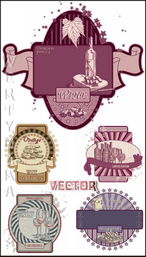     / Beautiful wine retro label - vector clipar ...