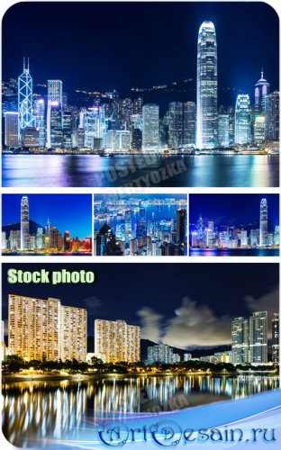  ,   /  Night city, multi-colored lights - Raster clipart