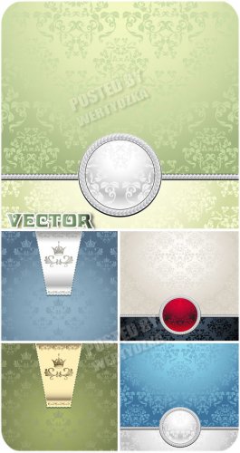      / Vector background with silver ornaments