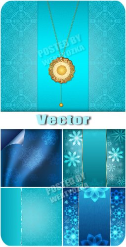     / Blue and turquoise background with floral patterns ...
