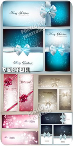     / Christmas card with ribbons - vector ...