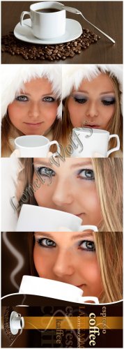 Coffee & girl - Stock photo