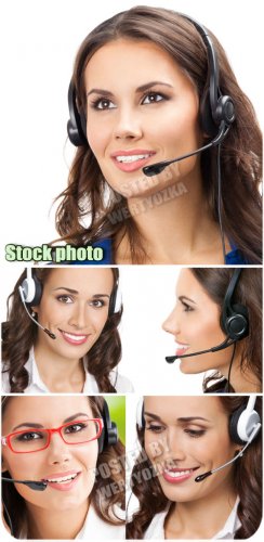  - / Cute girl operators - stock photos