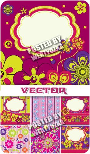        / Backgrounds with colorful designs - stock vector