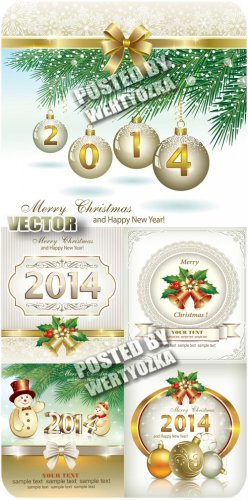 -      / Christmas golden background - vector stock