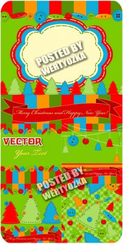     / Christmas background with christmas trees - stock vector