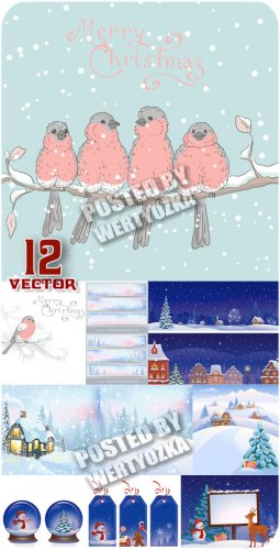   ,   ,  / Winter vector landsc ...