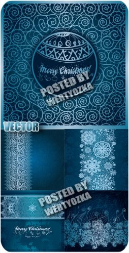      / Blue Christmas background with patter ...