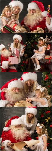 Santa & girlie - Stock photo