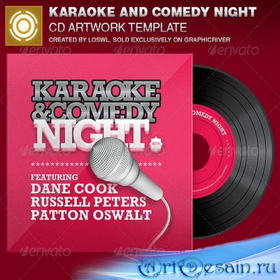  CD  - Karaoke and Comedy Night CD Artwork Template
