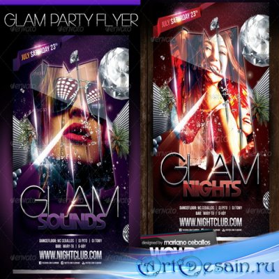 PSD   - Glam Party Template Flyer
