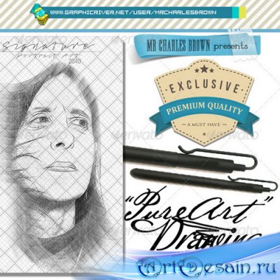 GraphicRiver - Pure Art Hand Drawing 74  Portrait Art Drawing 1 - 7671697