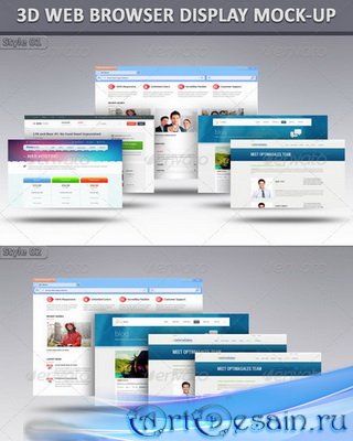   - 3D Web Browser Display Mock-Up - 7804501
