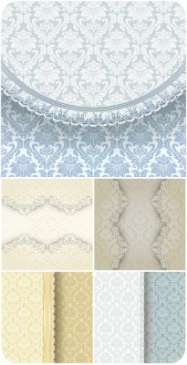         / Vintage vector background with blue and yellow pattern