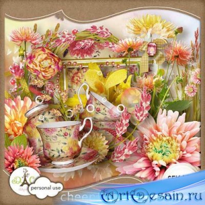 Цветочный скрап-комплект - Весёлый сад