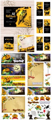 ,      / Halloween backgrounds and banners vector