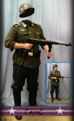 Прикольный мужской фотошаблон для psd - Немецкий солдат