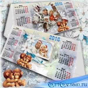 Настольный календарь для офиса и дома на 2016 год - Морозная и снежная зима