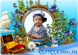 Детская рамка для оформления фото - Морское приключение