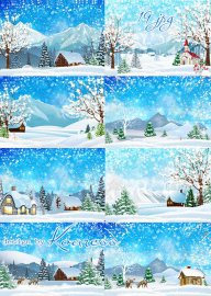Растровые зимние jpg фоны для фотошопа - Снежная зима