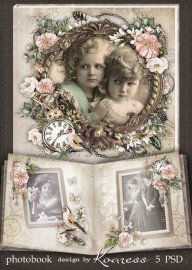 Шаблон винтажной фотокниги для фотошопа - Старый семейный альбом