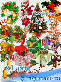 Праздник волшебный любимый он всеми - новогодний клипарт в PNG