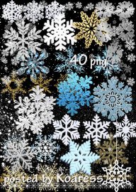 Подборка клипарта png без фона для дизайна - Белые, голубые, золотые, серебристые снежинки, снежинки 3D, снегопад
