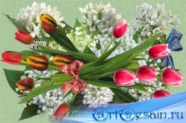 Клипарт Букеты ранних весенних цветов